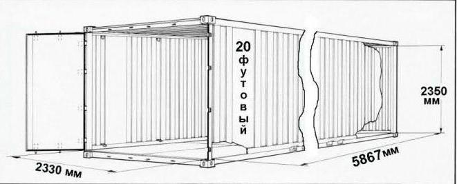 20 fods container: dimensioner, typer, funktioner