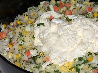 Populær Krabbe salat med ris